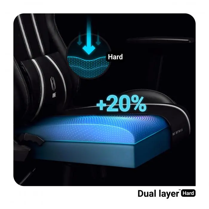 Fotel Diablo Chairs X-One 2.0 King Size Gamingowy do 160kg Skóra ECO Tkanina Czarno-biały