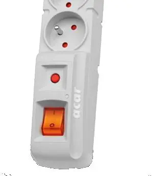 Listwa Acar S8 8 gniazd 3m Szary