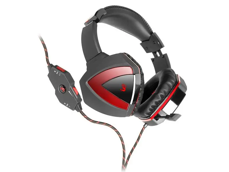 Słuchawki przewodowe z mikrofonem A4tech Bloody G501 7.1 Nauszne Czarno-czerwony