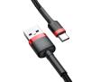 Kabel Baseus Cafule CATKLF-U91 USB - USB-C 3m 2A Czerwono-czarny