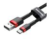 Kabel Baseus Cafule CATKLF-U91 USB do USB-C 3m 2A Czerwono-czarny