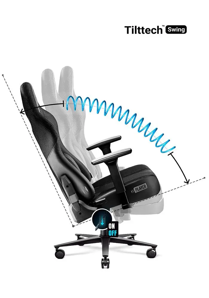 Fotel Diablo Chairs X-Player 2.0 Normal Size Gamingowy do 150kg Skóra ECO Tkanina Czarny