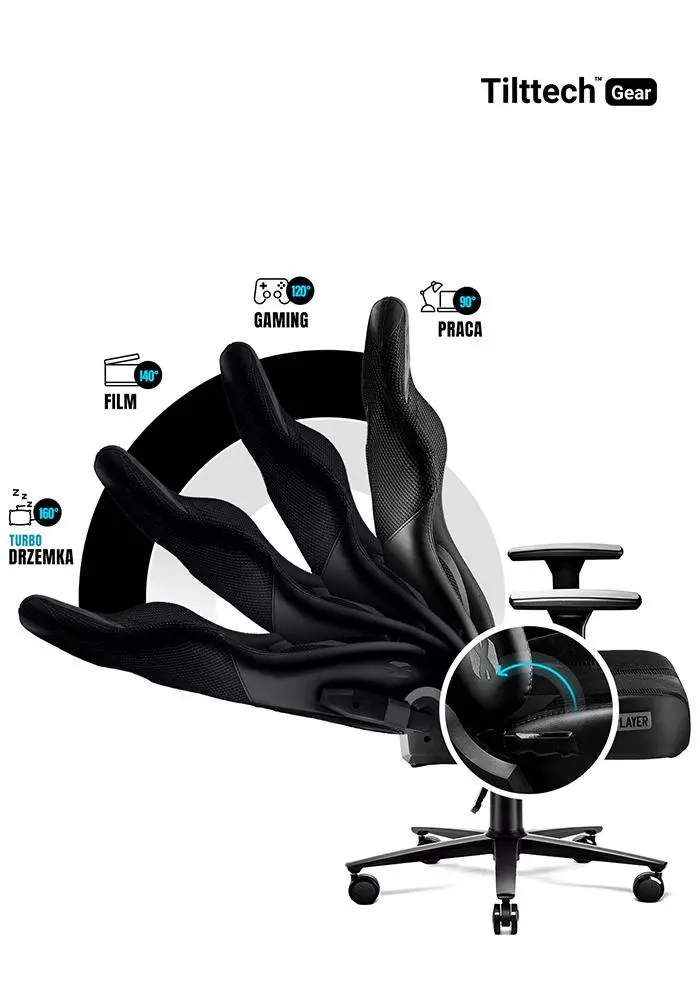 Fotel Diablo Chairs X-Player 2.0 Normal Size Gamingowy do 150kg Skóra ECO Tkanina Czarny