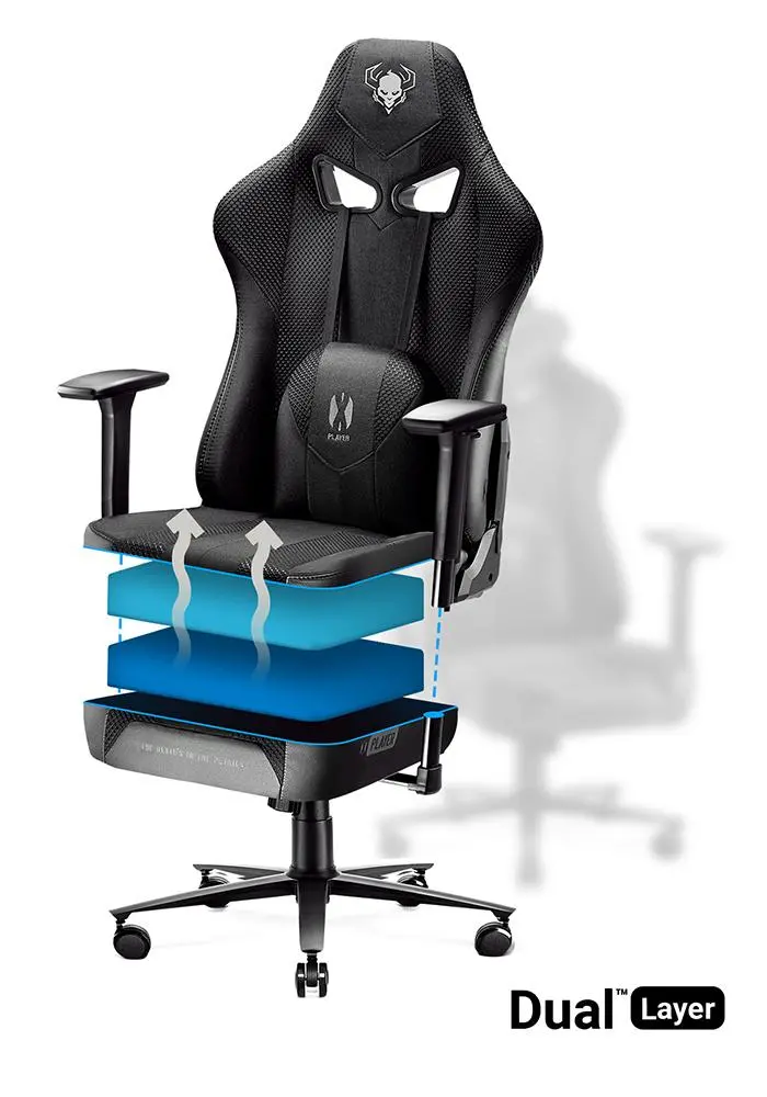 Fotel Diablo Chairs X-Player 2.0 Normal Size Gamingowy do 150kg Skóra ECO Tkanina Czarny