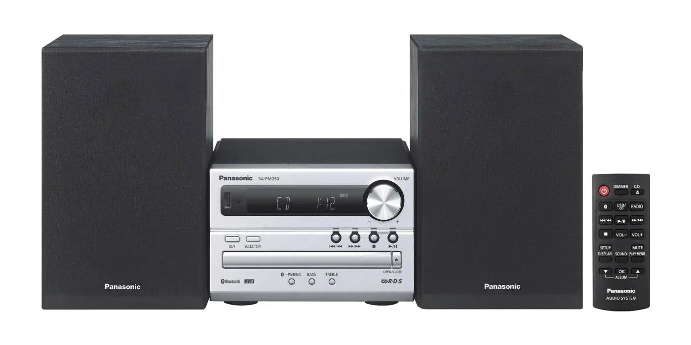 Wieża Panasonic SC-PM250 20W Bluetooth Radio FM Srebrny