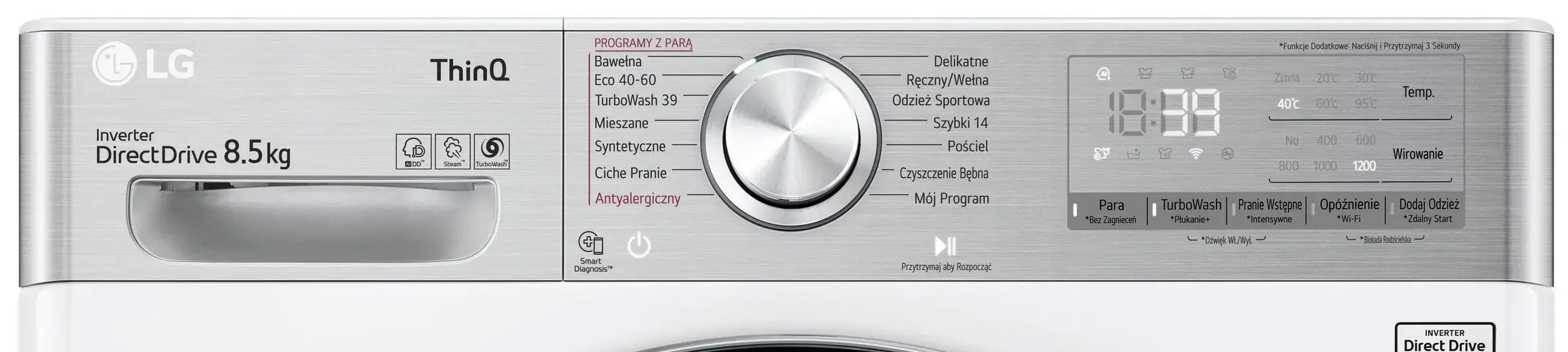 Pralka LG Vivace V900 F2WV9S8P2E Slim 8,5kg 1200obr/min Zdalne sterowanie