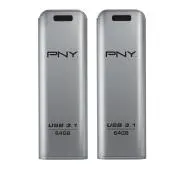 PNY 2 x Elite Steel 64GB USB 3.1 Srebrny