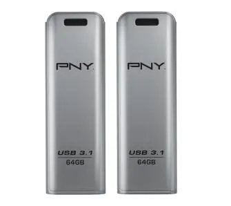 PenDrive PNY 2 x Elite Steel 64GB USB 3.1 Srebrny