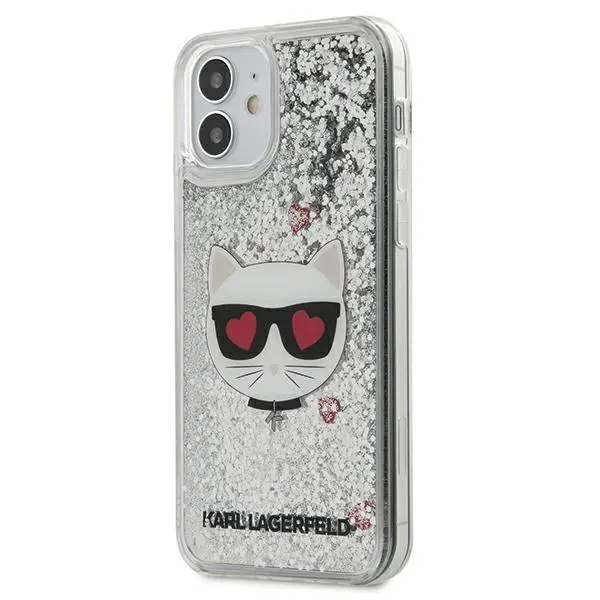 Etui Karl Lagerfeld Liquid Glitter Choupette KLHCP12SLCGLSL do iPhone 12 mini
