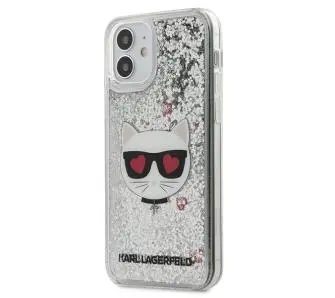 Etui Karl Lagerfeld Liquid Glitter Choupette KLHCP12SLCGLSL do iPhone 12 mini