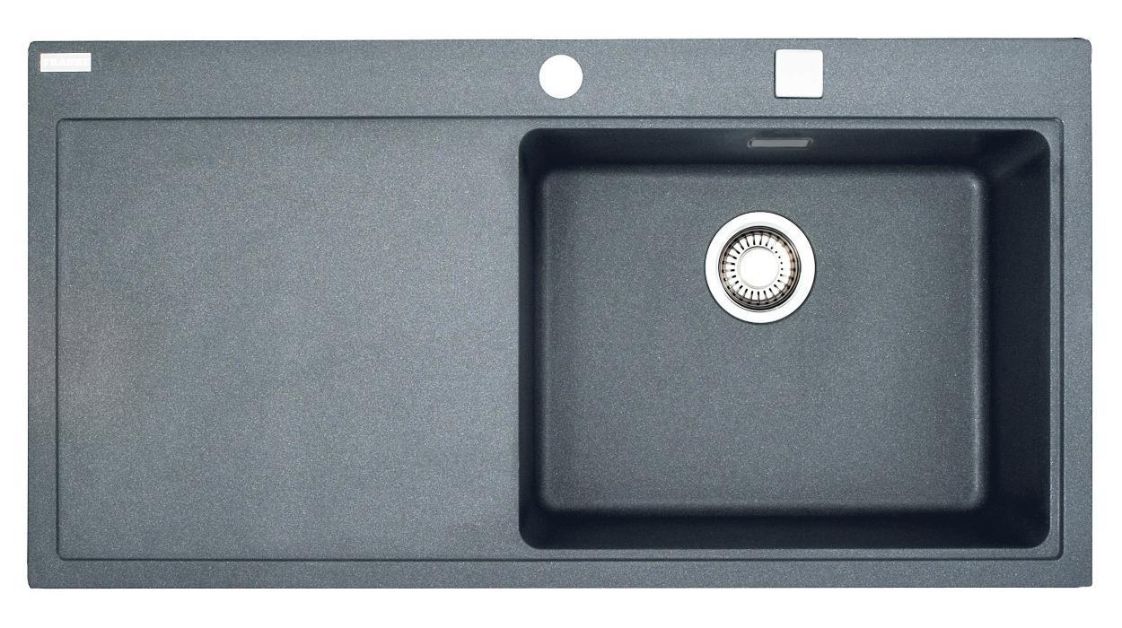 Zlewozmywak Franke Mythos MTG 611 - kamienny szary komora z prawej strony - granitowy - wpuszczany w blat - ociekacz