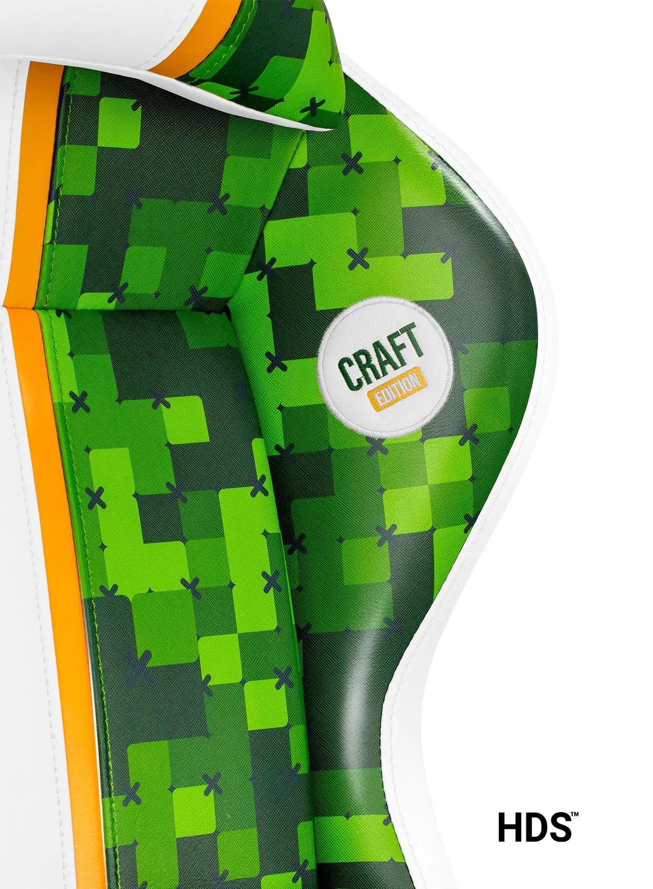 Fotel Diablo Chairs X-One 2.0 Craft Normal Size Gamingowy do 160kg Skóra ECO Tkanina Biało-zielony