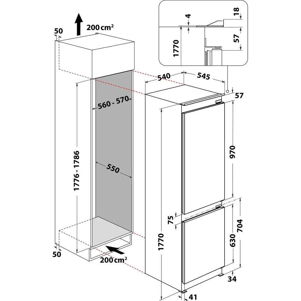 Lodówka Indesit INC18 T311 Pełny No Frost 177cm Szuflada z kontrolą wilgotności