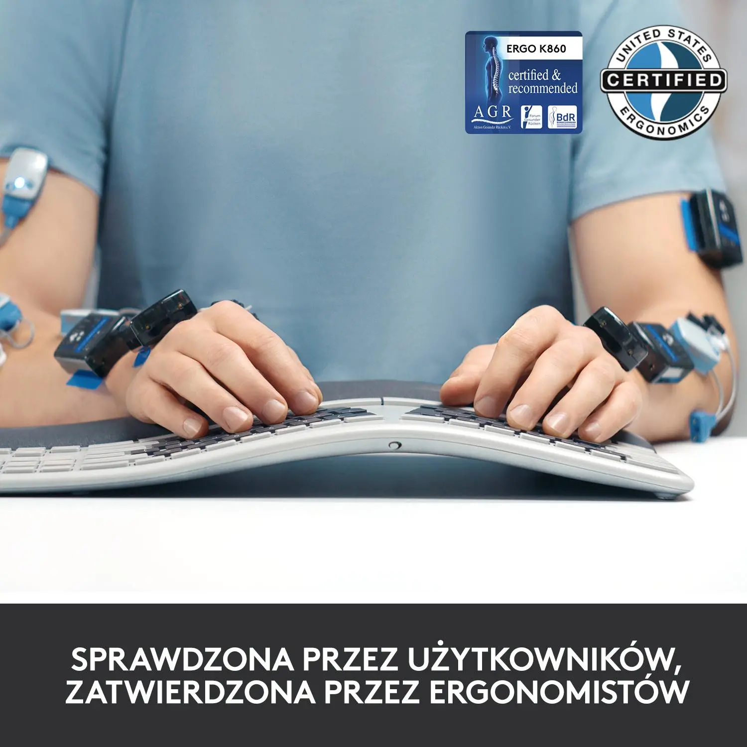 Klawiatura membranowa Logitech Ergo K860 Grafitowy