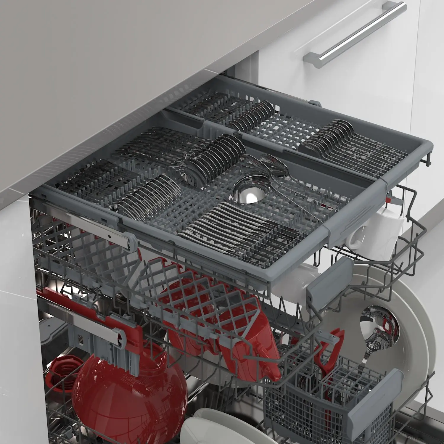 Zmywarka Sharp QW-NI54I44DX-DE 60cm Automatyczne otwieranie drzwi Szuflada na sztućce