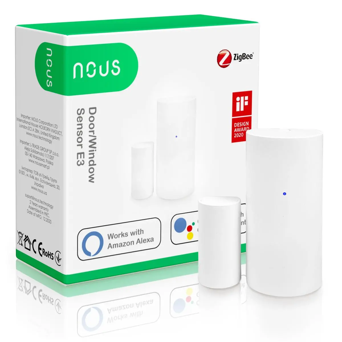 Czujnik otwarcia drzwi / okna Nous ZigBee E3