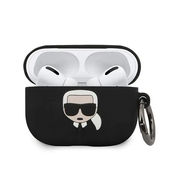 Etui na słuchawki Karl Lagerfeld KLACAPSILGLBK Silicone Ikonik AirPods Pro Cover Czarny