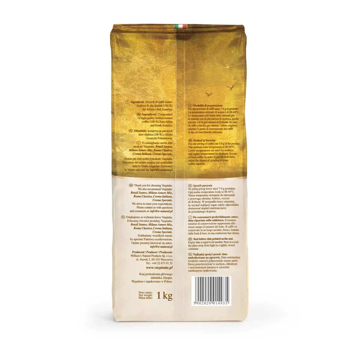 Kawa ziarnista Vaspiatta Africana 1kg