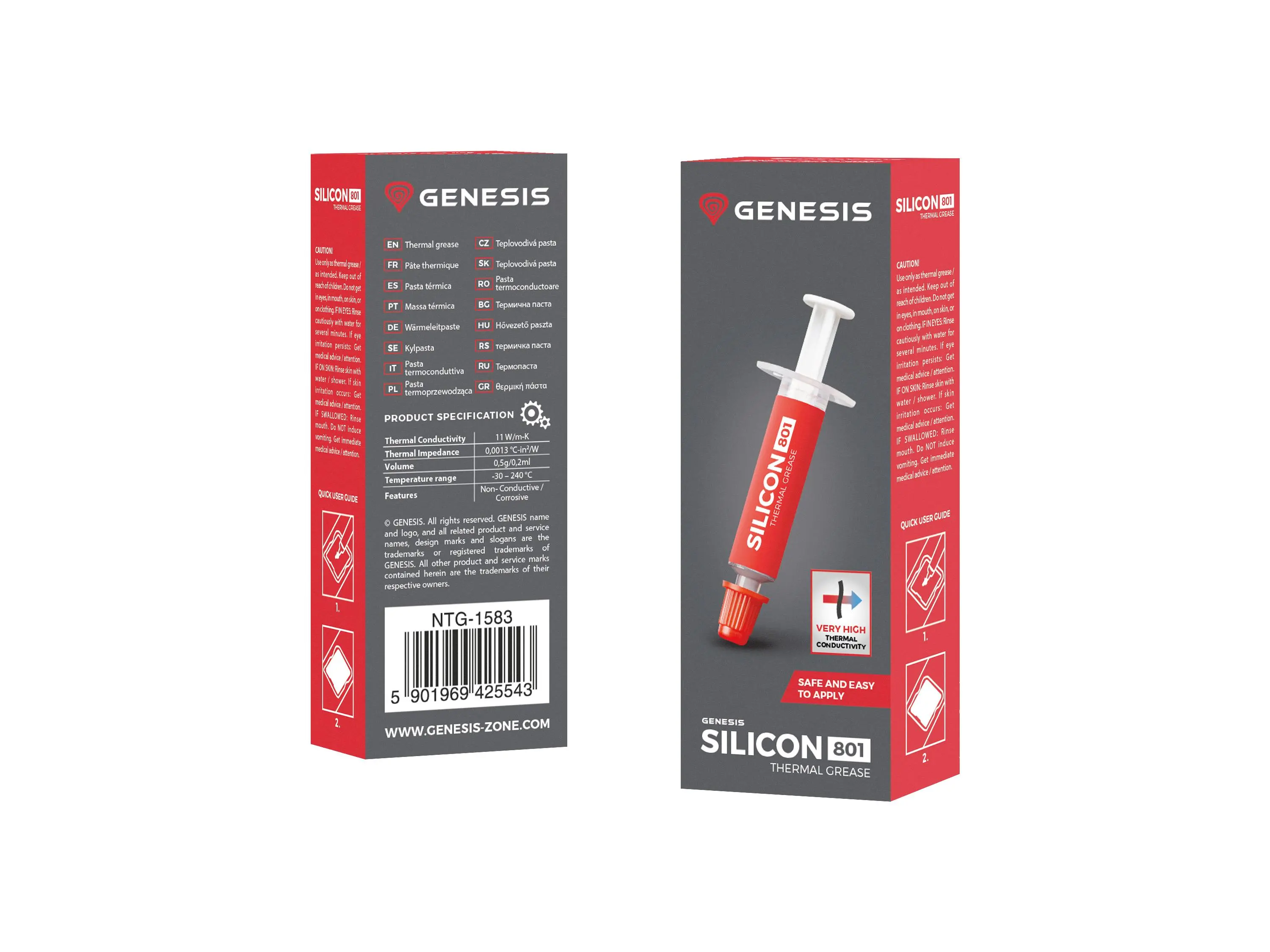 Pasta termoprzewodząca Genesis Silicon 801 0,5g