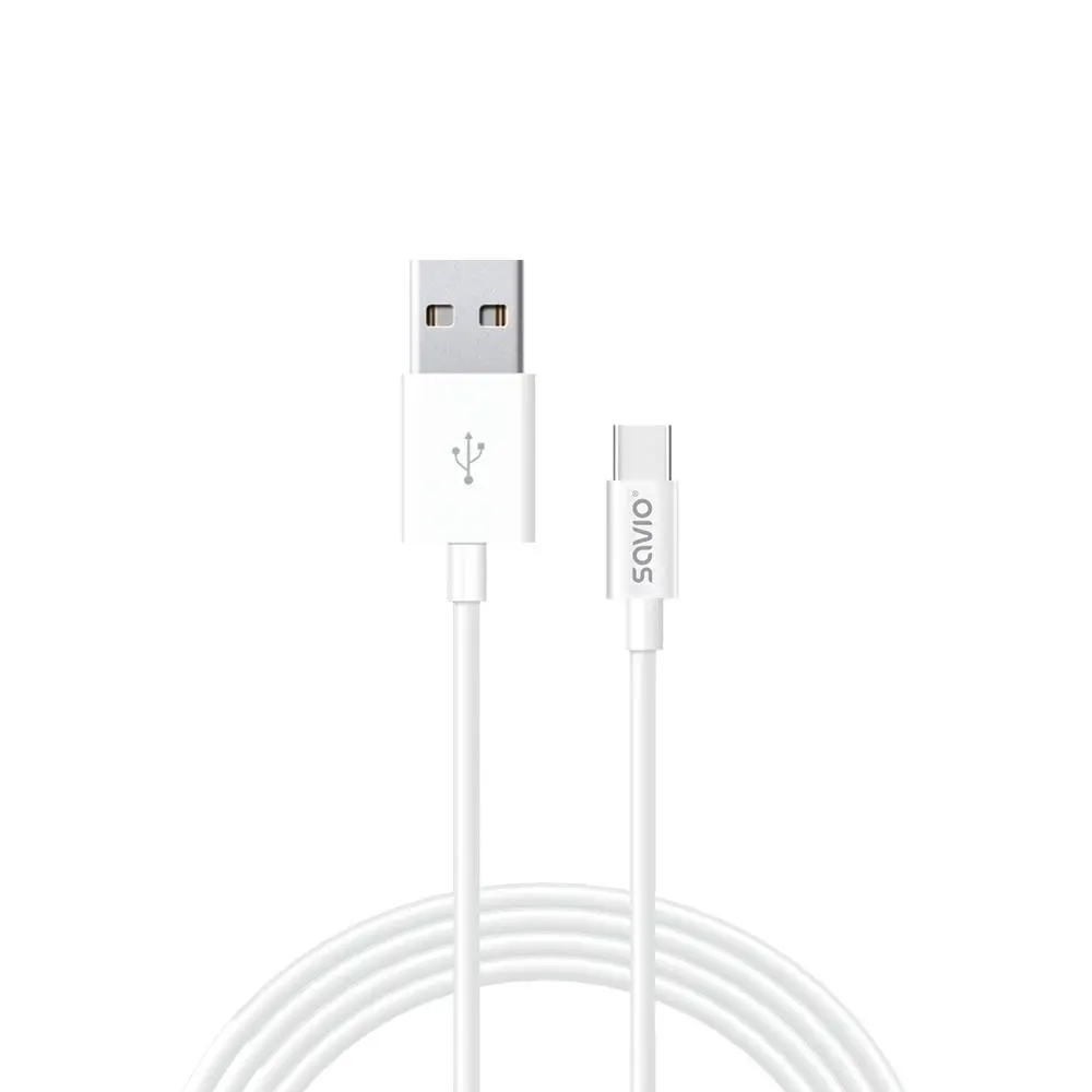Kabel Savio CL-126 USB do USB typ C 3A 1m Biały