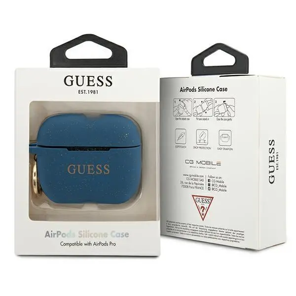 Etui na słuchawki Guess GUACAPSILGLBL AirPods Pro Niebieski