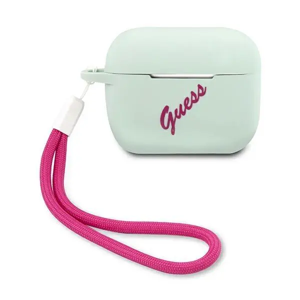 Etui na słuchawki Guess GUACAPLSVSBF Vintage AirPods Pro Niebieski/Fuksja