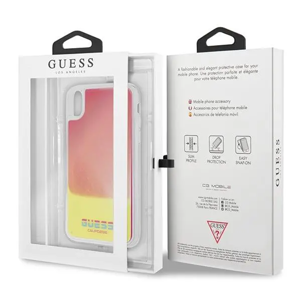 Etui Guess California Glow in the dark GUHCPXGLCPI do iPhone X/Xs Różowy