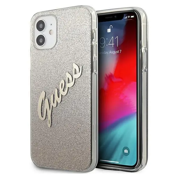 Etui Guess Glitter Gradient GUHCP12SPCUGLSGO do iPhone 12 mini Złoty