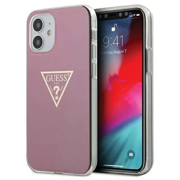 Etui Guess Metallic GUHCP12SPCUMPTPI do iPhone 12 mini Różowy