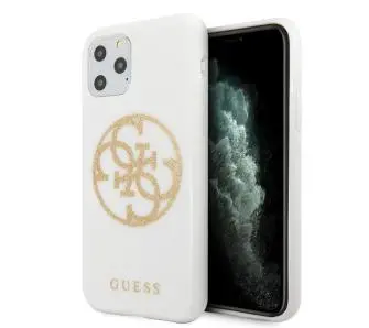 Etui Guess Glitter 4G Circle Logo GUHCN65TPUWHGLG do iPhone 11 Pro Max Biały