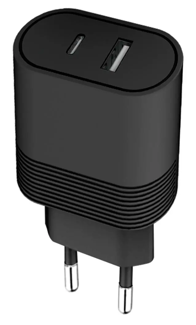 Ładowarka sieciowa BigBen BASECS2USBACPDB Ultraszybka USB C 20W + USB-A 12W Czarny