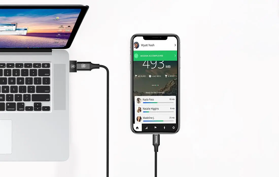 Adapter Baseus CATJQ-A01 Exquisite USB do USB-C 2,4A Czarny