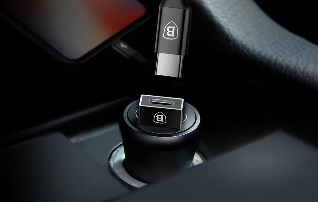 Adapter Baseus CATJQ-A01 Exquisite USB do USB-C 2,4A Czarny