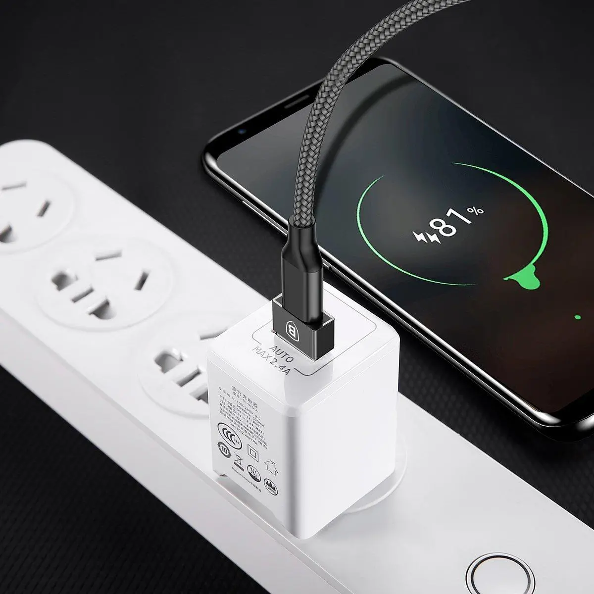 Adapter Baseus CATJQ-A01 Exquisite USB do USB-C 2,4A Czarny