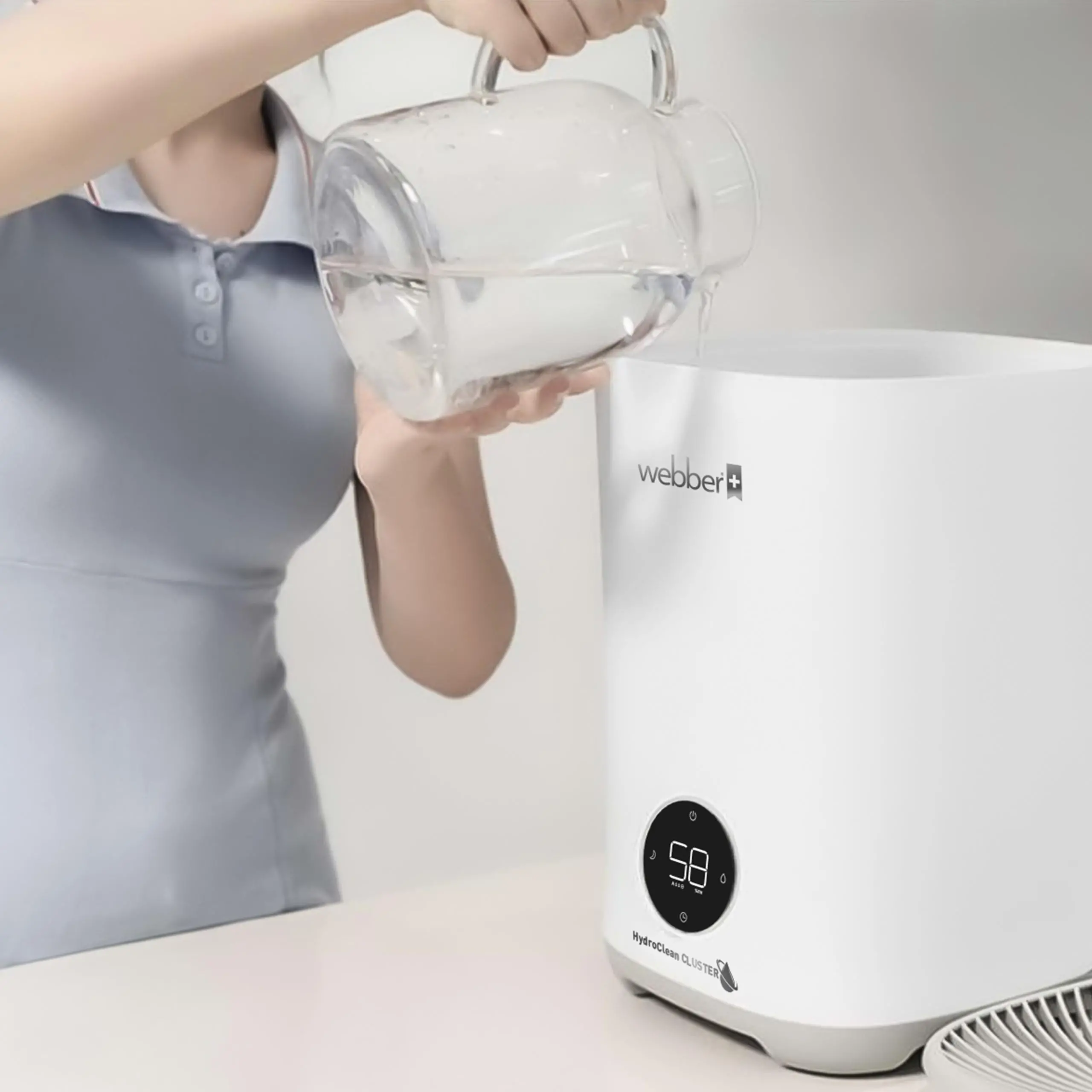 Oczyszczacz i nawilżacz powietrza 2w1 Webber HH3002 Higrostat 3l Jonizacja 30m2