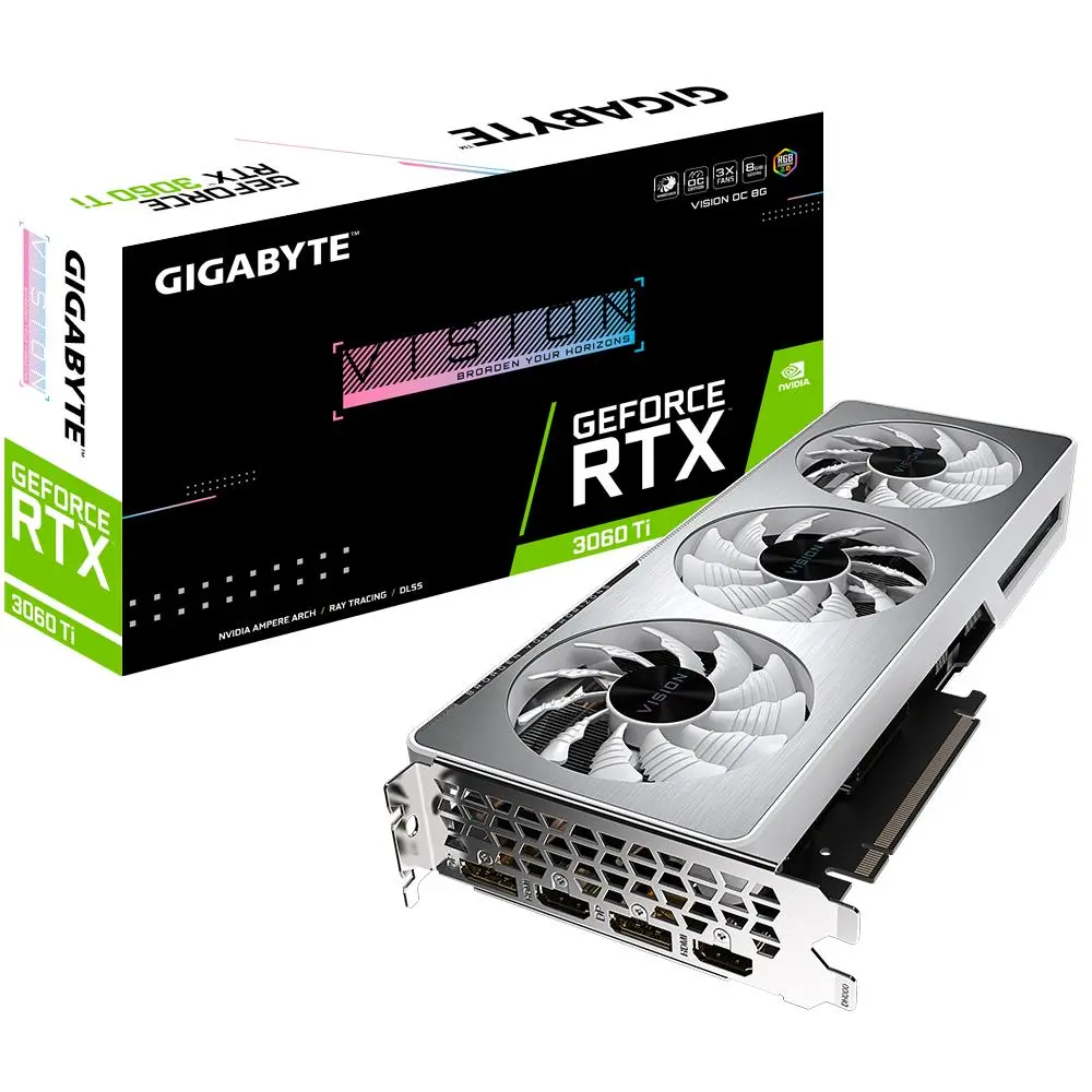 Karta graficzna Gigabyte GeForce RTX 3060 Ti VISION OC (rev. 2.0) LHR 8GB GDDR6 256bit DLSS