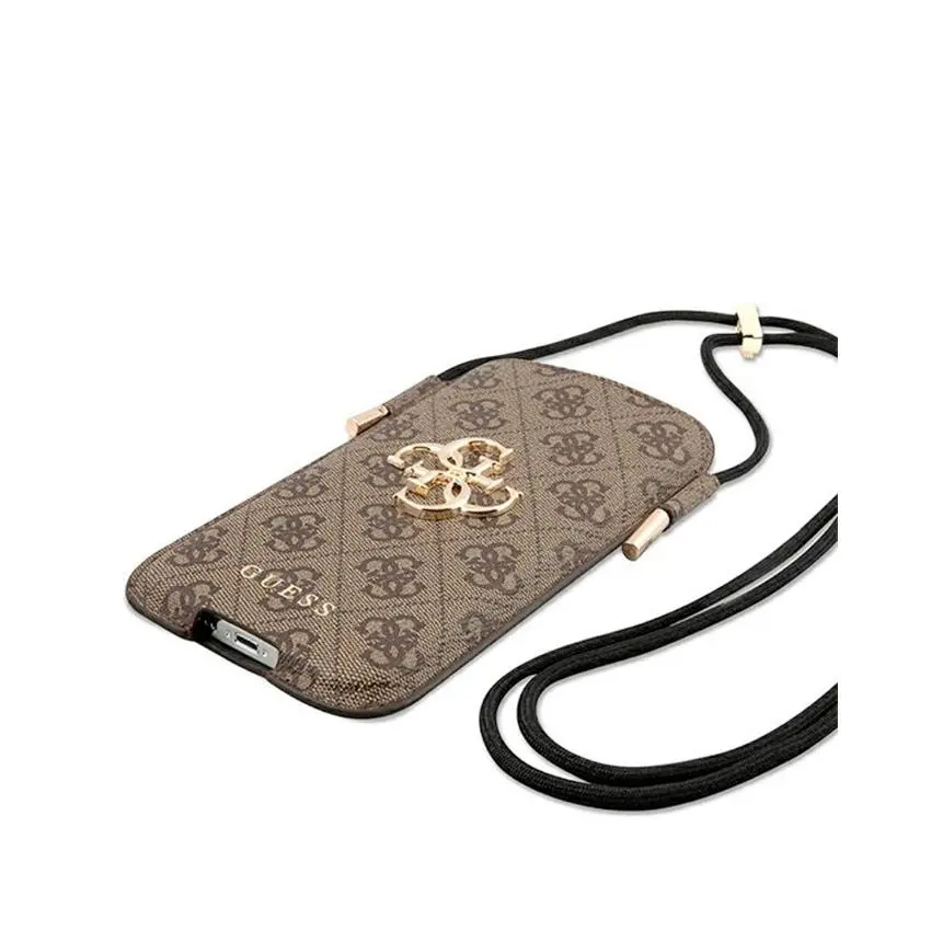 Etui Guess 4G Big Metal Logo Pouch GUHCP12L4GPSBR do iPhone 12 Pro Max Brązowy
