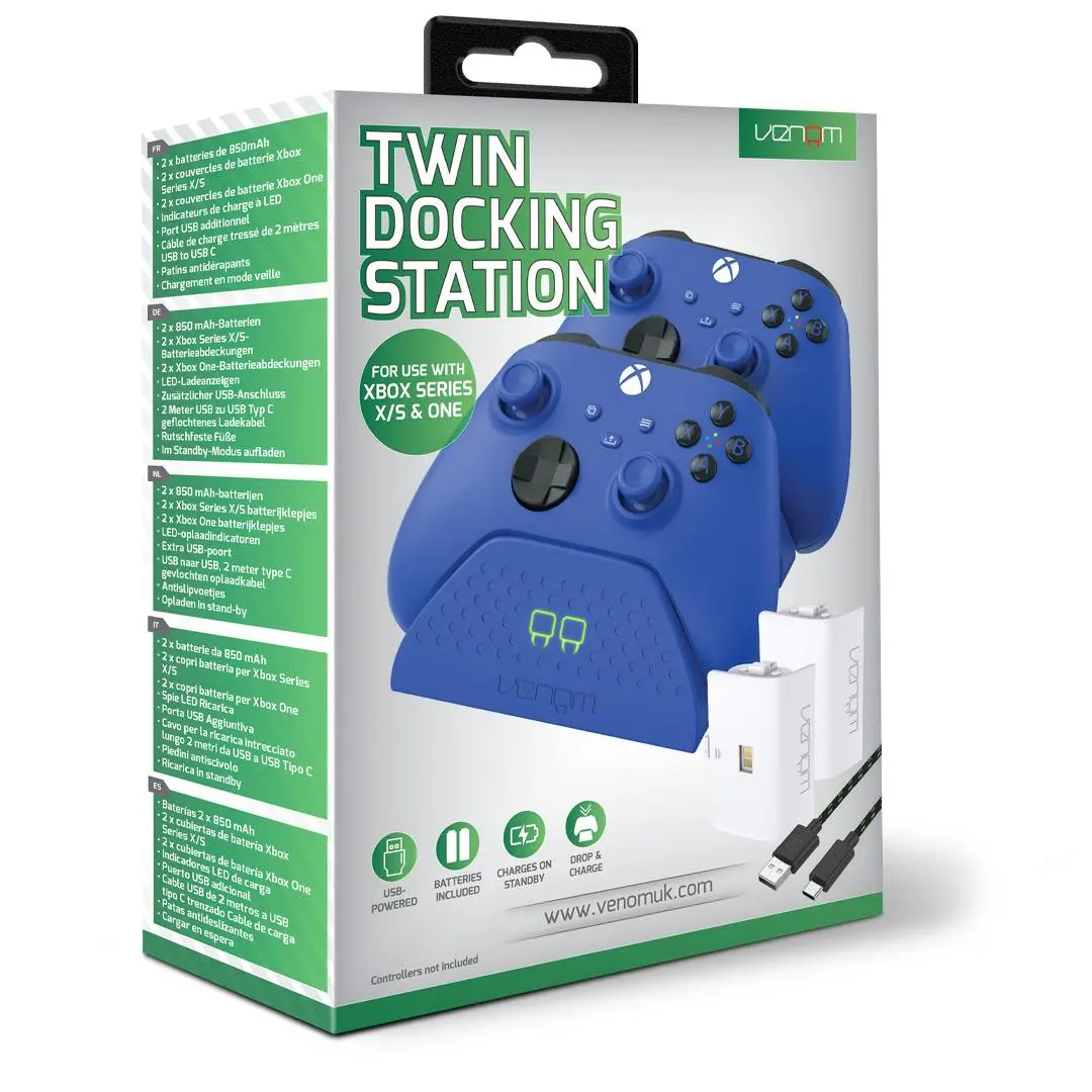 Ładowarka Venom Venom VS2888 do padów Xbox Series/ Xbox One + 2 akumulatory Niebieski