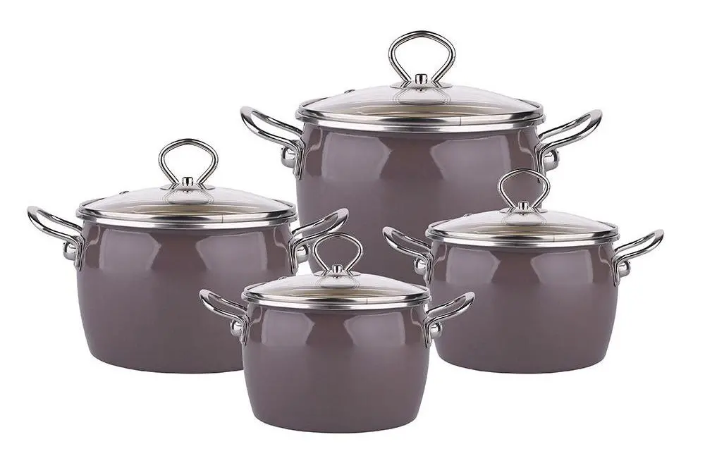 Zestaw garnków Silesia Rybnik Rybnik Balbina Indukcja Stal węglowa 8 elementów