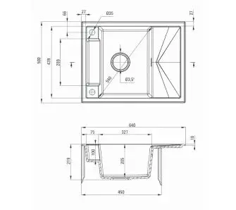 Granitova Chorny Кухонна мийка Deante Magnetic ZRM N11A