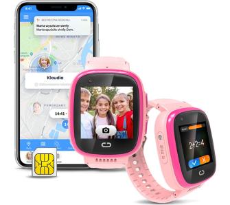 Smartwatch Locon Watch Video Różowy + Pakiet Bezpieczna Rodzina na 12 miesięcy