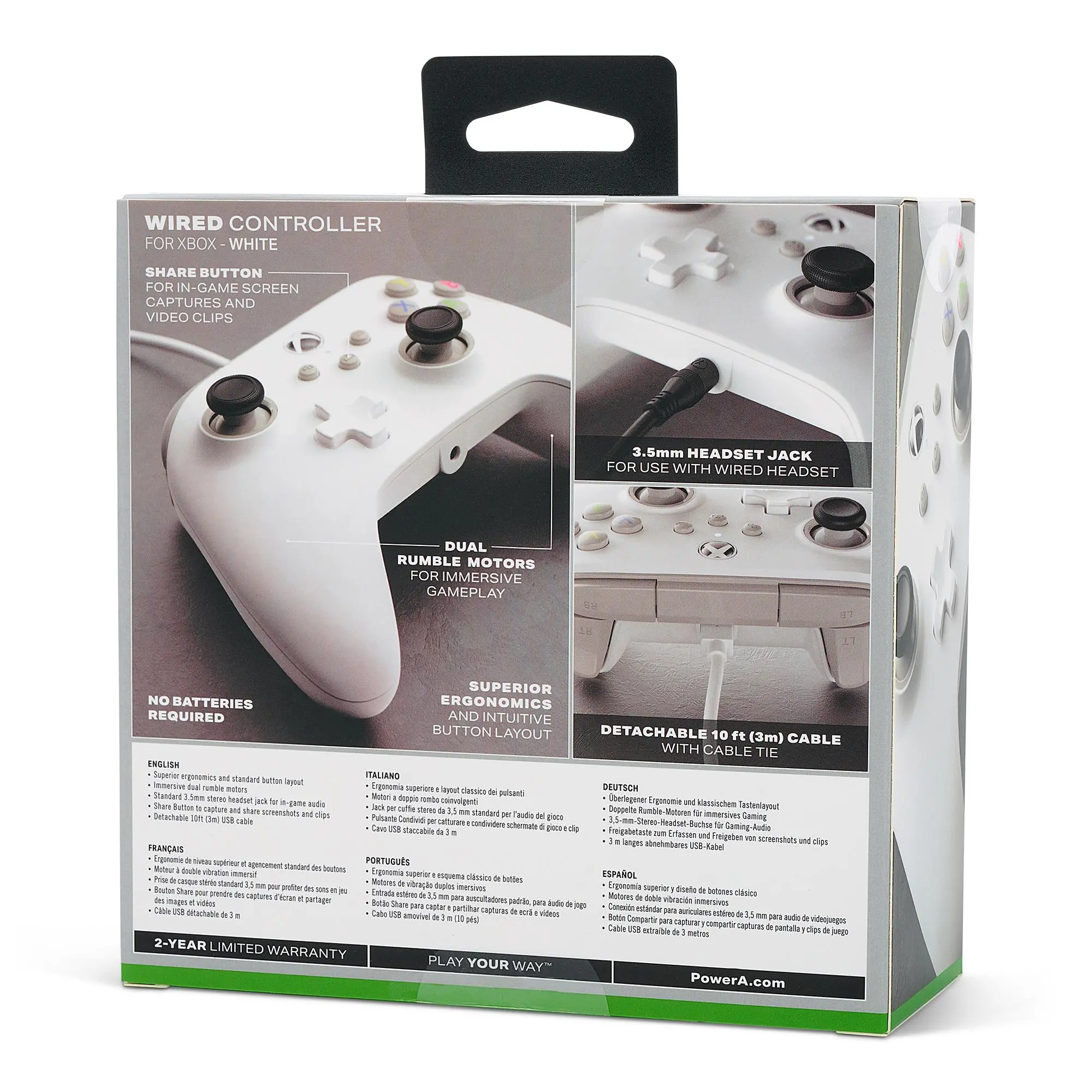 Pad PowerA przewodowy do Xbox Series X/S, Xbox One, PC Biały