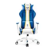 Diablo Chairs X-One 2.0 King Size Aqua Blue Gamingowy do 160kg Skóra ECO Tkanina Biało-niebieski