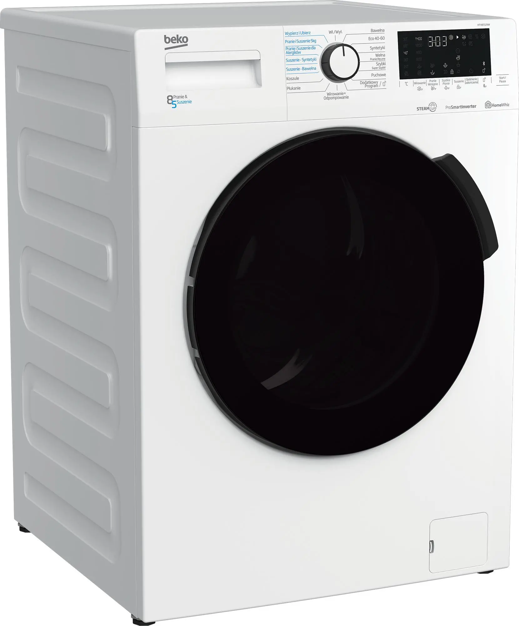 Pralko-suszarka Beko HTV8712XW SteamCure 55,9cm 8kg/5kg Zdalne sterowanie