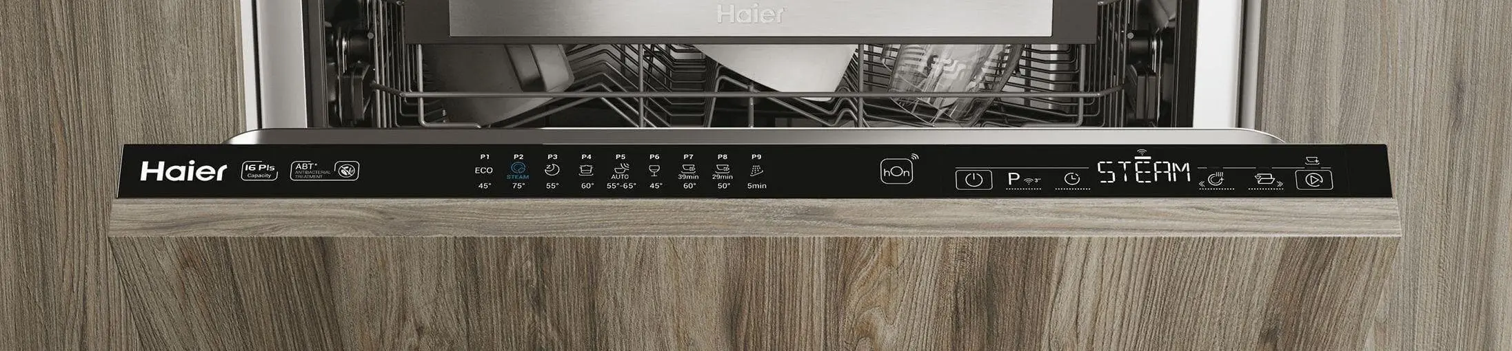 Zmywarka Haier Washlens Seria 2 XI 6C3D0FB 59,8cm Automatyczne otwieranie drzwi Zdalne sterowanie