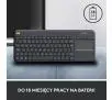 Klawiatura membranowa Logitech Wireless Touch Keyboard K400 Plus  Szary