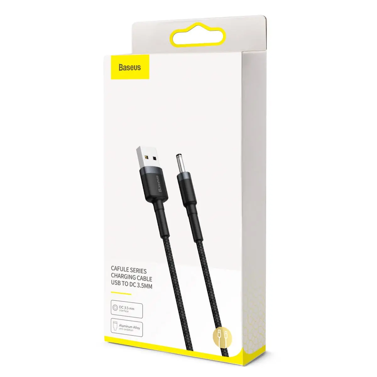 Kabel Baseus USB do DC 3,5mm Cafule 2A 1m Czarno-szary