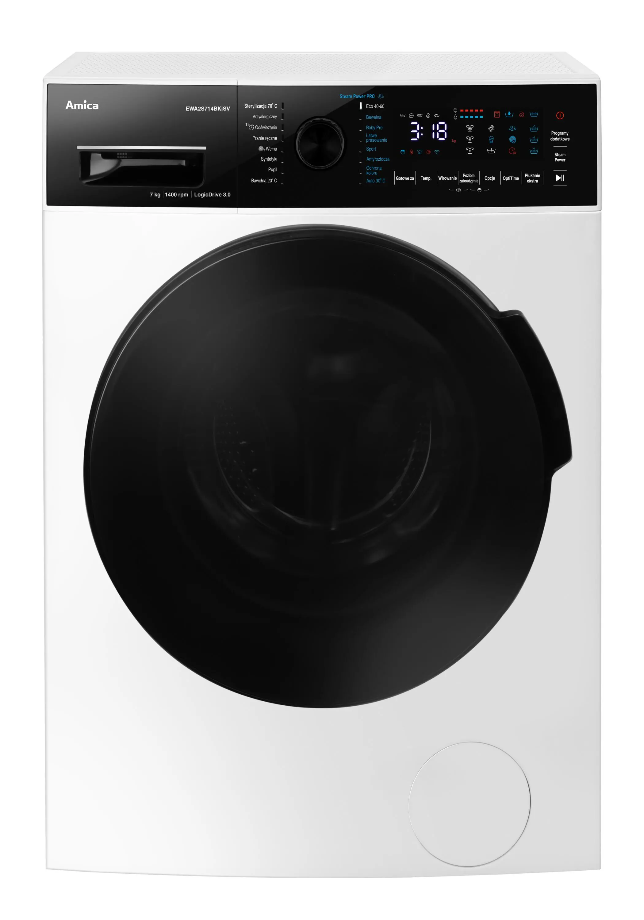 Pralka Amica EWA2S714BKiSV Slim 7kg 1400obr/min