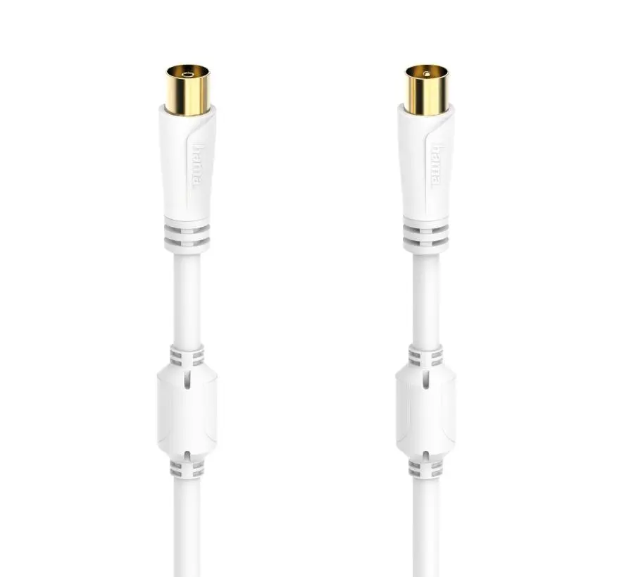 Kabel antenowy Hama 00205250 pozłacany 100dB 10m Biały