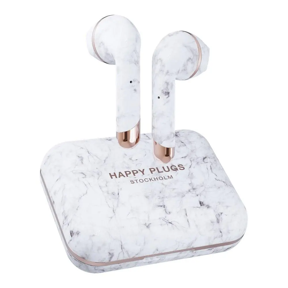 Słuchawki bezprzewodowe Happy Plugs AIR 1 PLUS EARBUD Douszne Bluetooth 5.0 Biały-marmur
